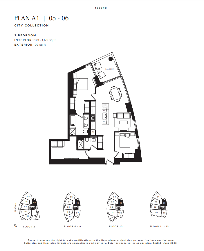 906 Floor Plan of Tesoro Condos with undefined beds