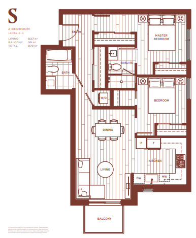 S Floor Plan of Popolo Condos with undefined beds