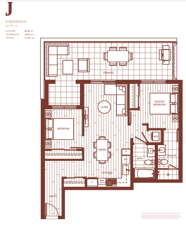 J Floor Plan of Popolo Condos with undefined beds