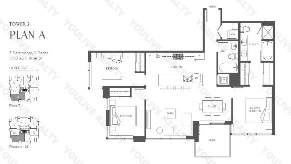 2201 Floor Plan of Sun Towers 2 Condos  with undefined beds