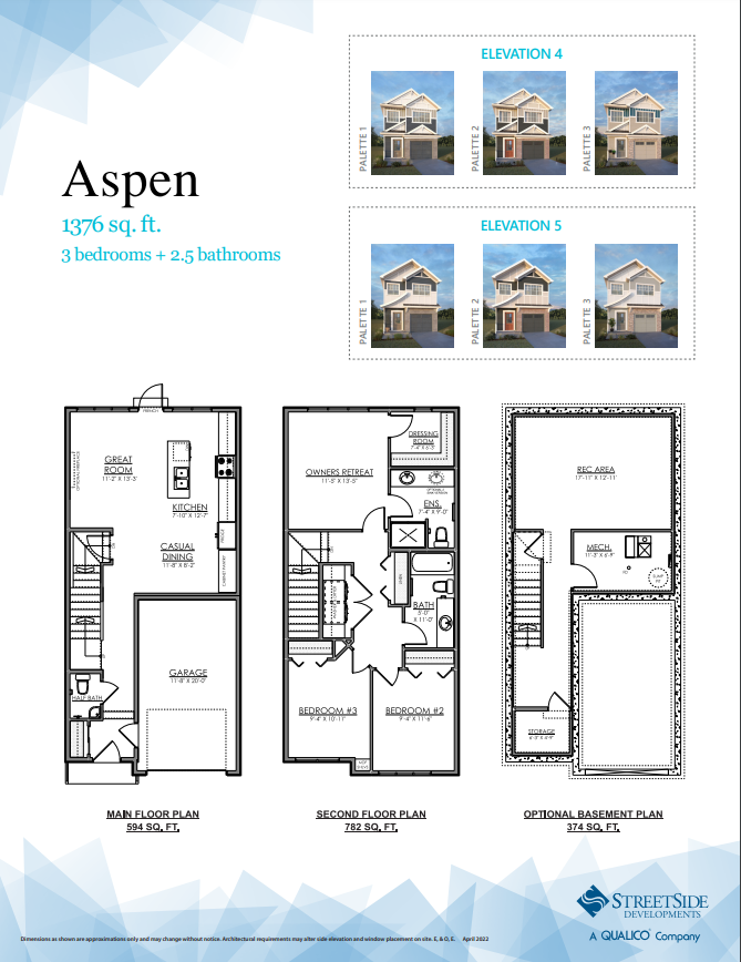 Aspen Floor Plan of Trumpeter Village Homes by StreetSide Developments with undefined beds