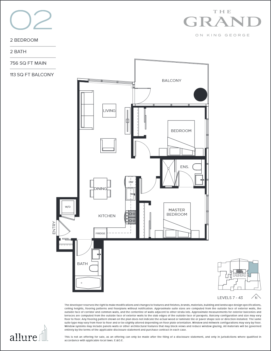 Plan 02 Floor Plan of The Grand on King George Condos with undefined beds
