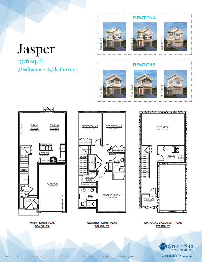 Jasper Floor Plan of Trumpeter Village Homes by StreetSide Developments with undefined beds