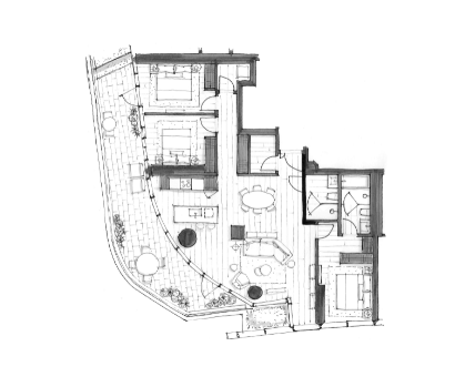2805 Floor Plan of The Palazzi at Piero Lissoni x Oakridge Condos with undefined beds