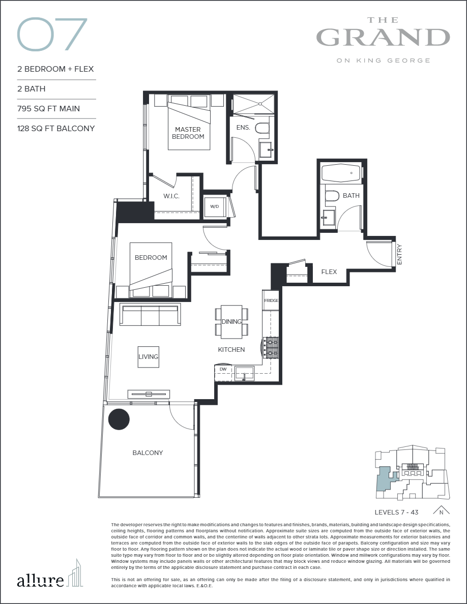 Plan 07 Floor Plan of The Grand on King George Condos with undefined beds