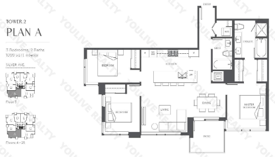 2101 Floor Plan of Sun Towers 2 Condos  with undefined beds