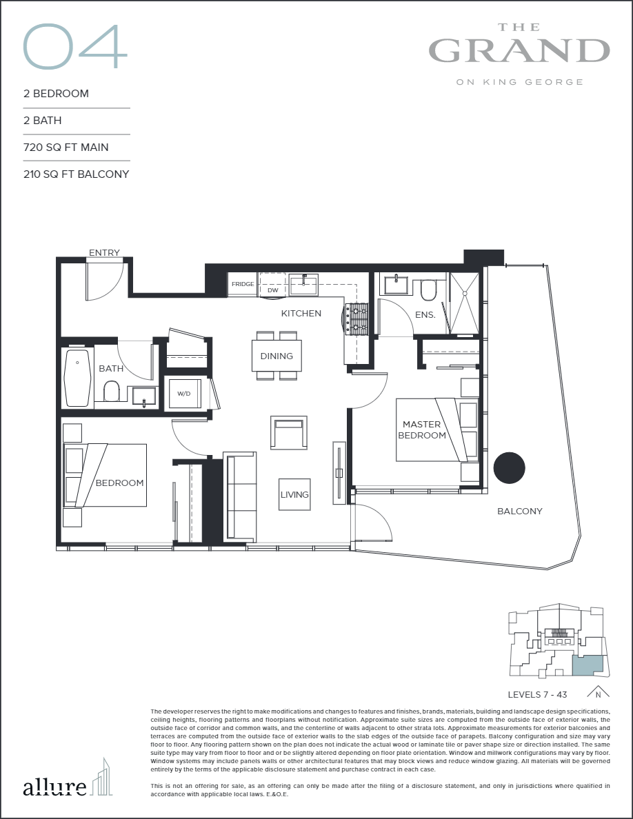 Plan 04 Floor Plan of The Grand on King George Condos with undefined beds