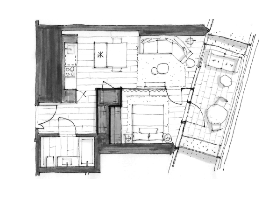 3103 Floor Plan of The Palazzi at Piero Lissoni x Oakridge Condos with undefined beds