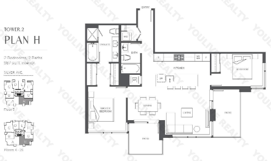1708 Floor Plan of Sun Towers 2 Condos  with undefined beds