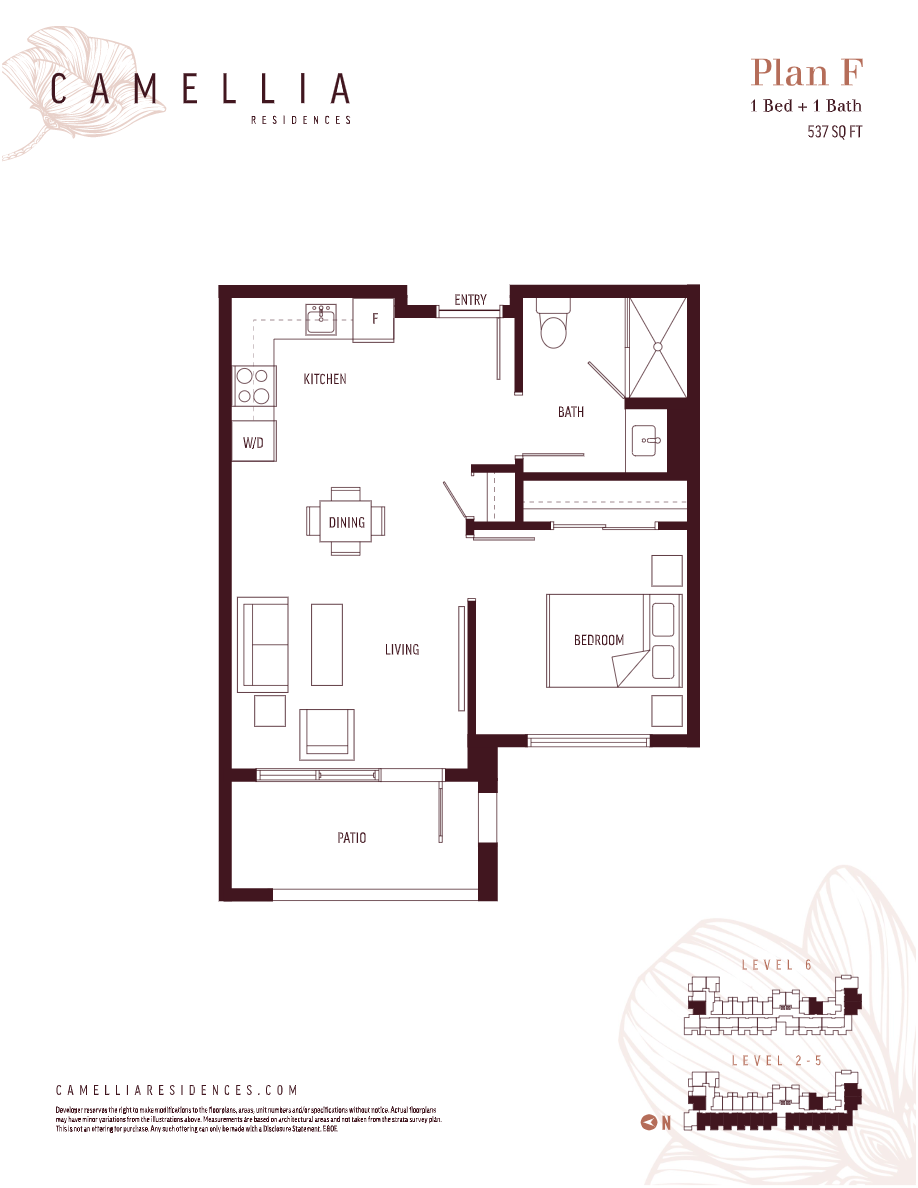  Plan F  Floor Plan of Camellia Residences - Retirement Condos with undefined beds
