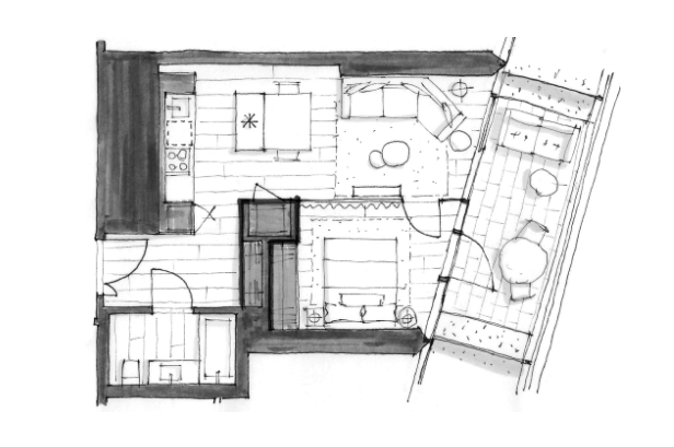 3203 Floor Plan of The Palazzi at Piero Lissoni x Oakridge Condos with undefined beds