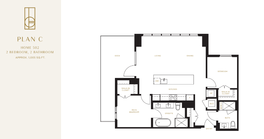 502 Floor Plan of Claridge House Condo with undefined beds