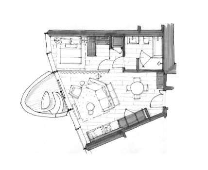 2807 Floor Plan of The Palazzi at Piero Lissoni x Oakridge Condos with undefined beds