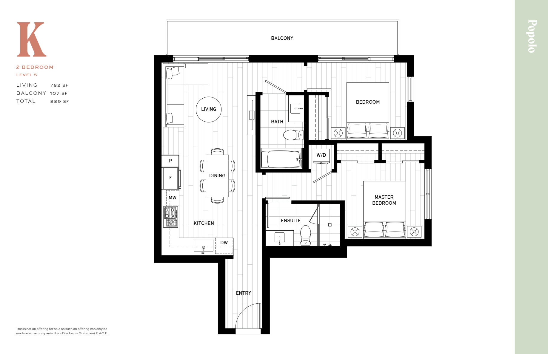 K Floor Plan of Popolo Condos with undefined beds