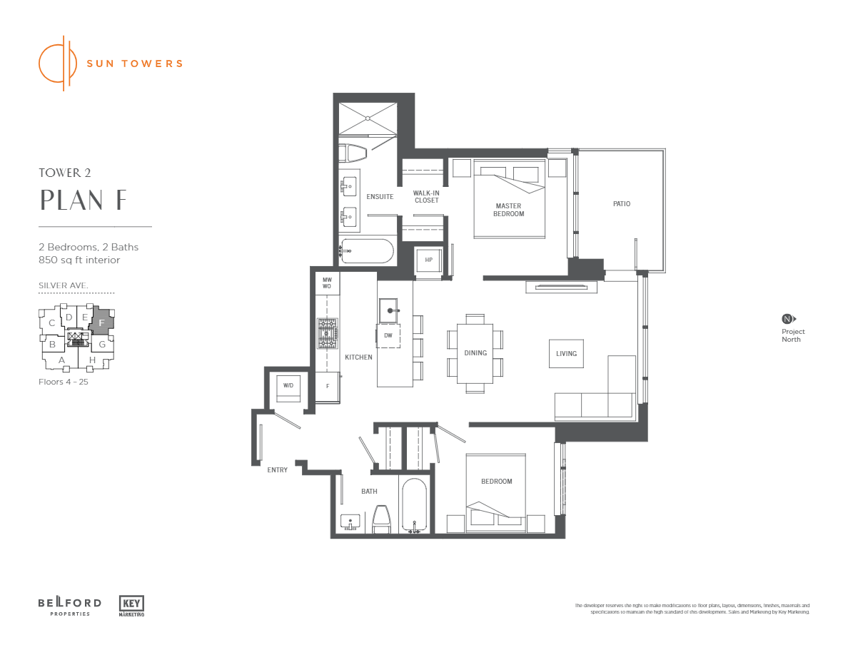 F Floor Plan of Sun Towers 2 Condos  with undefined beds