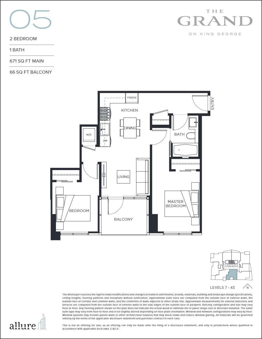 Plan 05 Floor Plan of The Grand on King George Condos with undefined beds