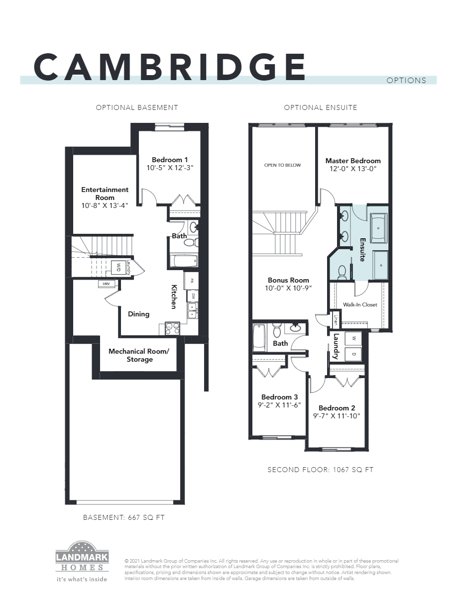 Cambridge Floor Plan of Desrochers Villages with undefined beds