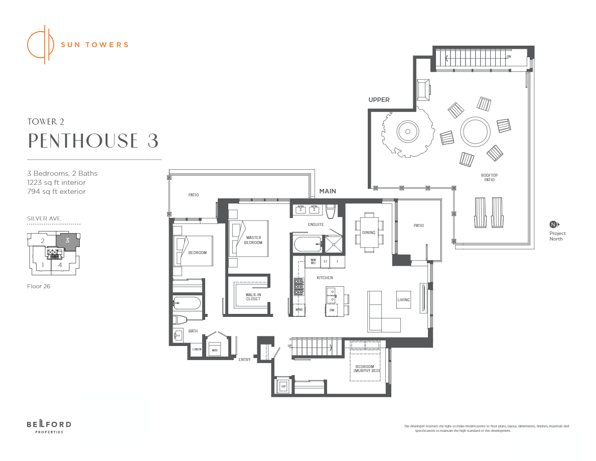 PH3 Floor Plan of Sun Towers 2 Condos  with undefined beds