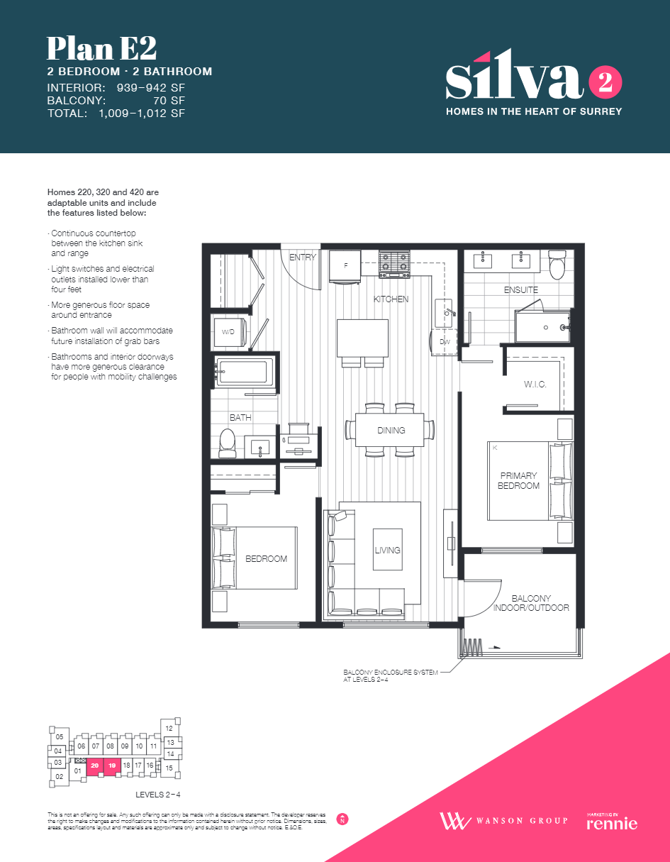 E2 Floor Plan of Silva 2 Condos with undefined beds