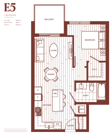 E5 Floor Plan of Popolo Condos with undefined beds