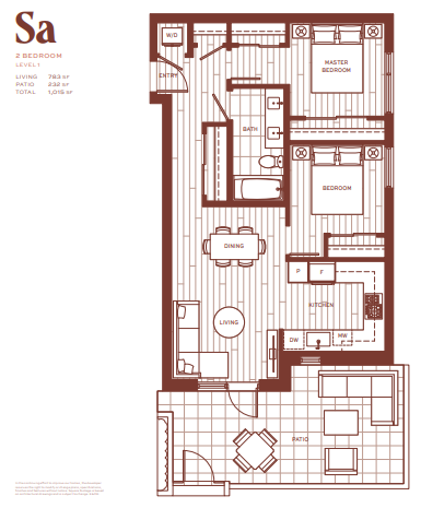 Sa Floor Plan of Popolo Condos with undefined beds
