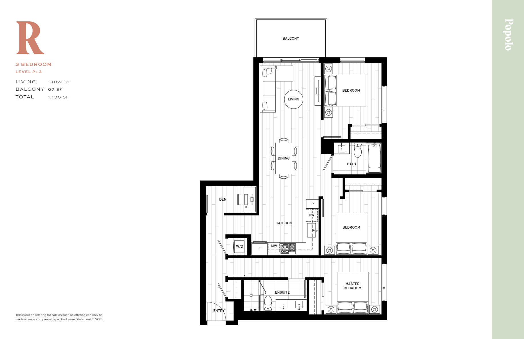 R Floor Plan of Popolo Condos with undefined beds