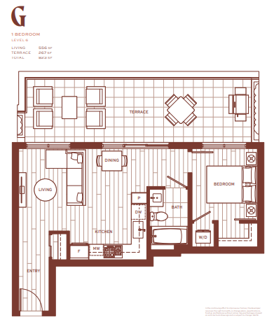 G Floor Plan of Popolo Condos with undefined beds