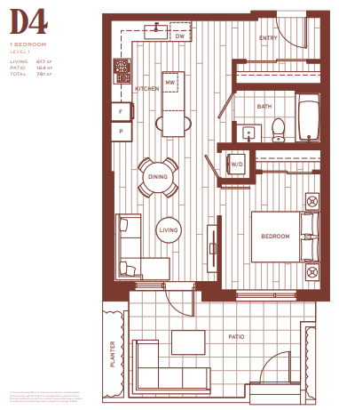 D4 Floor Plan of Popolo Condos with undefined beds