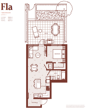 F1a Floor Plan of Popolo Condos with undefined beds