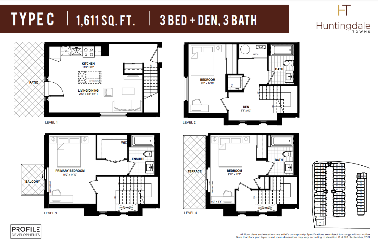  Unit 68  Floor Plan of Huntingdale Towns Scarborough with undefined beds