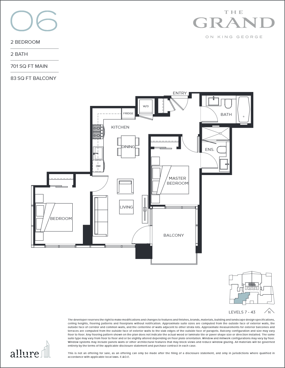 Plan 06 Floor Plan of The Grand on King George Condos with undefined beds