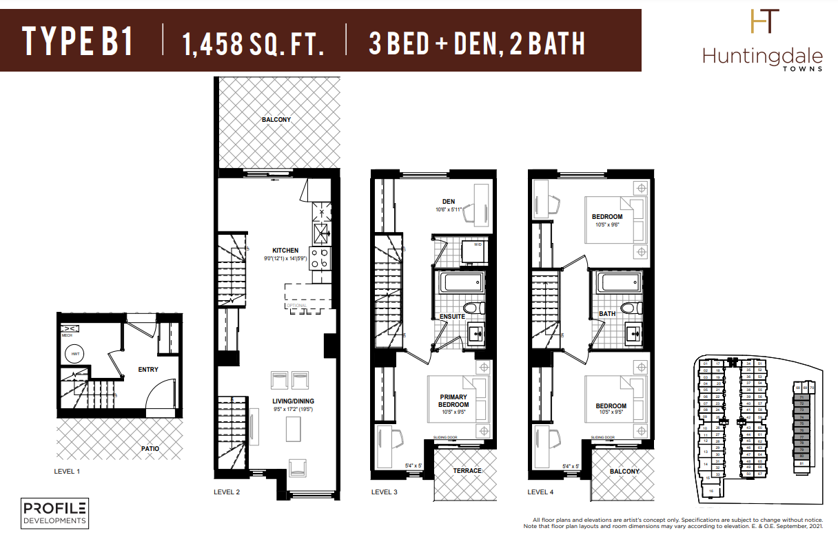  Unit 71  Floor Plan of Huntingdale Towns Scarborough with undefined beds