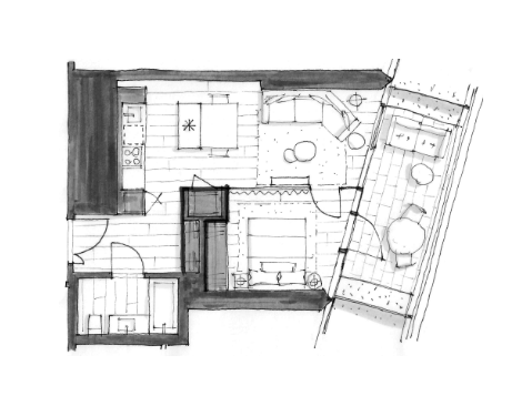 2903 Floor Plan of The Palazzi at Piero Lissoni x Oakridge Condos with undefined beds