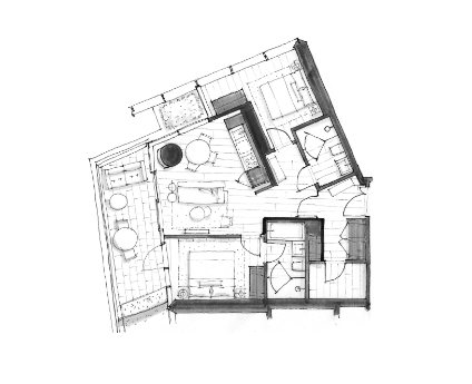 2906 Floor Plan of The Palazzi at Piero Lissoni x Oakridge Condos with undefined beds