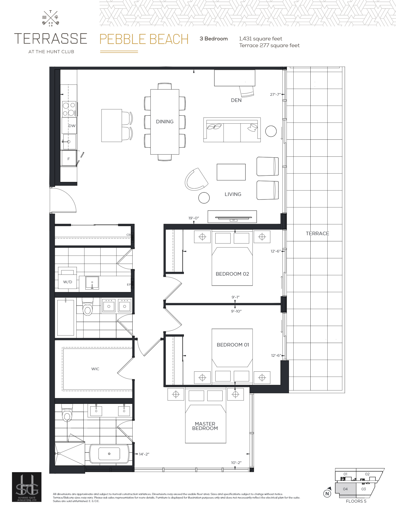  Pebble Beach  Floor Plan of Terrasse Condos at The Hunt Club  with undefined beds