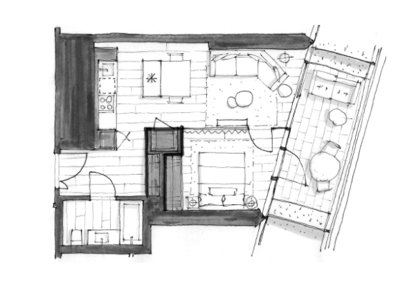 3403 Floor Plan of The Palazzi at Piero Lissoni x Oakridge Condos with undefined beds