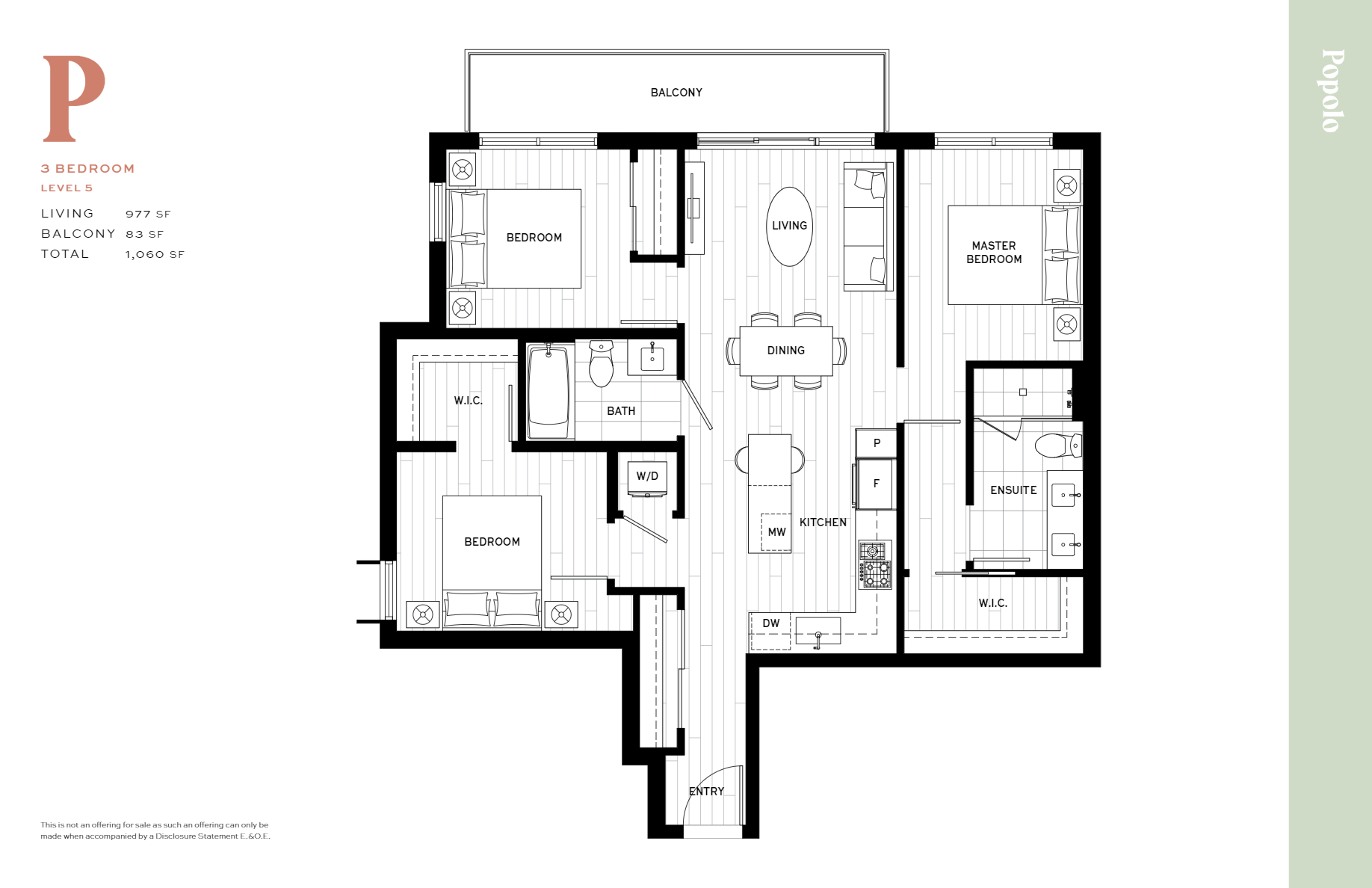 P Floor Plan of Popolo Condos with undefined beds