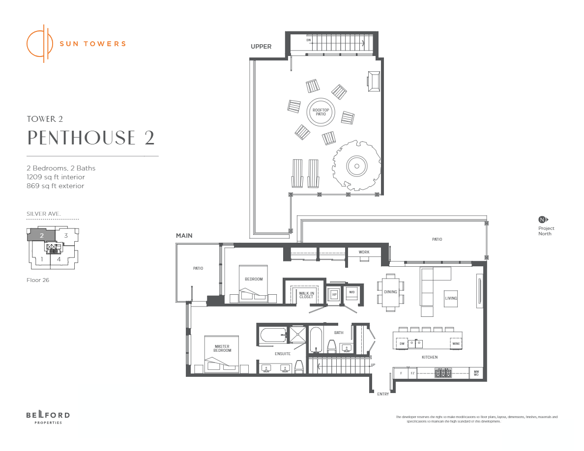 PH2 Floor Plan of Sun Towers 2 Condos  with undefined beds