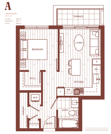 A Floor Plan of Popolo Condos with undefined beds