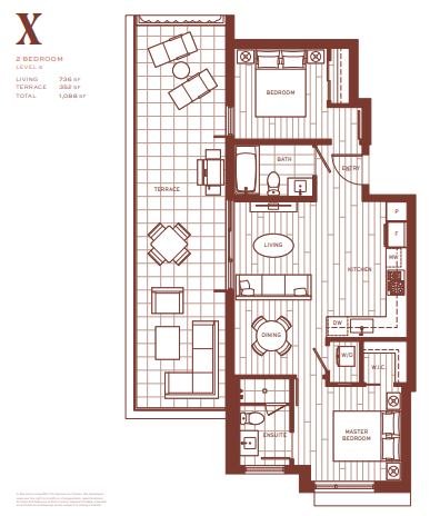 X Floor Plan of Popolo Condos with undefined beds