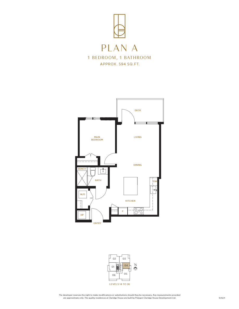 2204 Floor Plan of Claridge House Condo with undefined beds