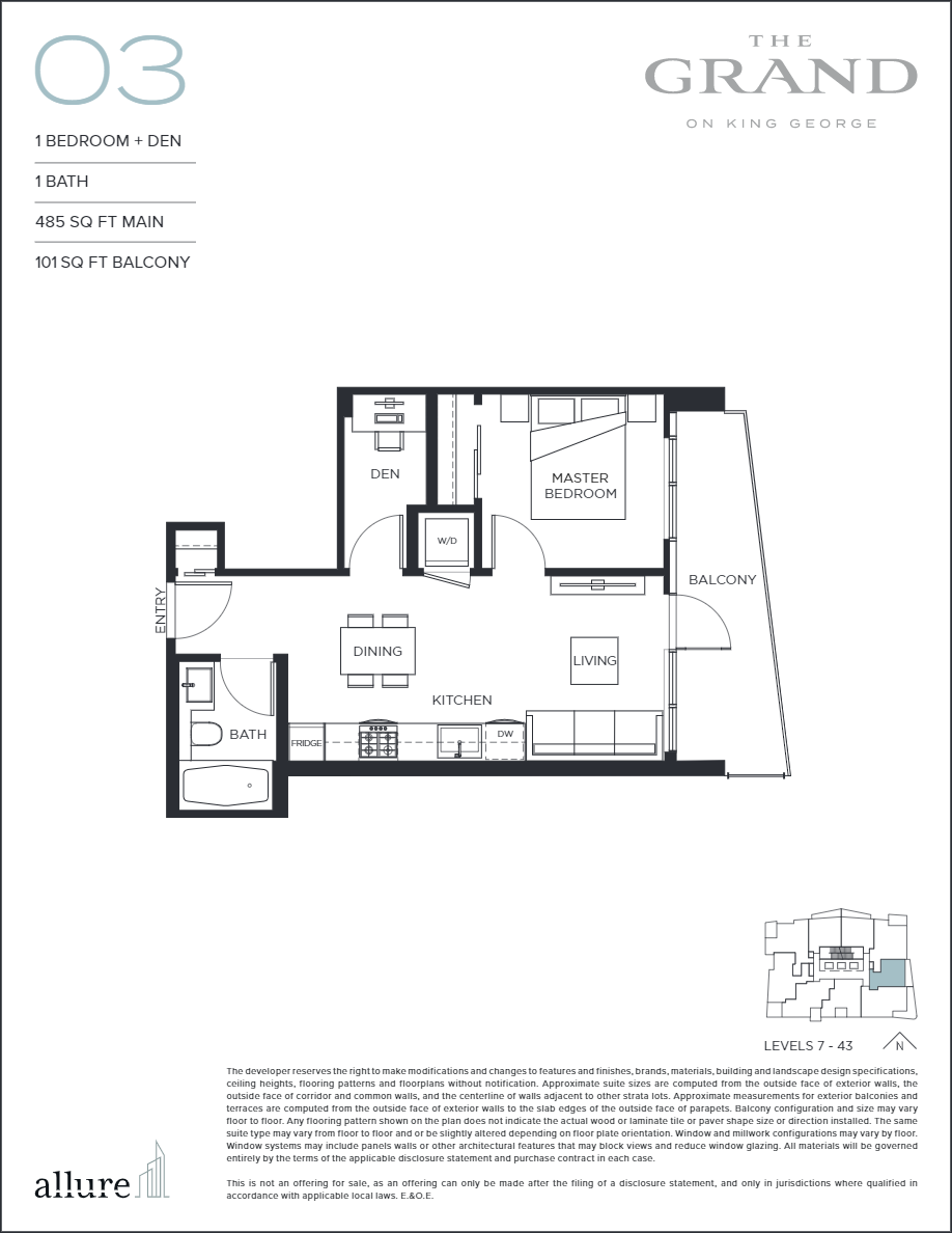 Plan 03 Floor Plan of The Grand on King George Condos with undefined beds