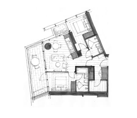 3006 Floor Plan of The Palazzi at Piero Lissoni x Oakridge Condos with undefined beds