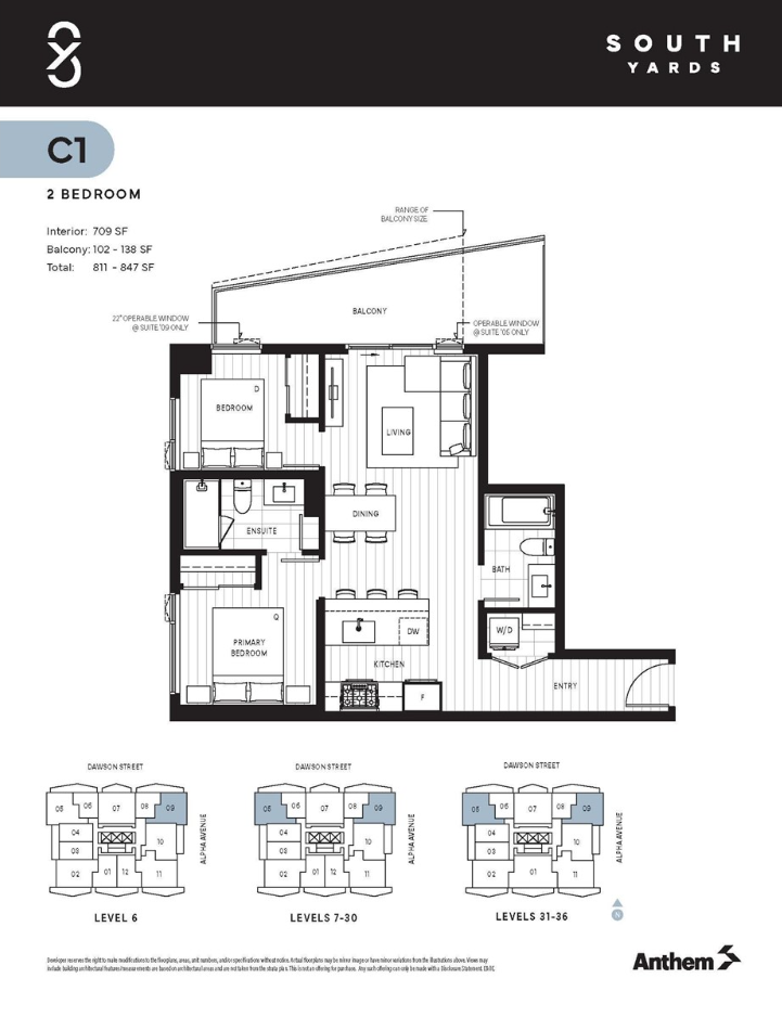 3109 Floor Plan of South Yards (Phase 1 - Tower A) Condos with undefined beds