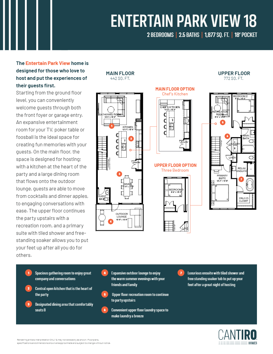 Entertain Park View 18 Floor Plan of The Hills at Charlesworth Cantiro Homes with undefined beds