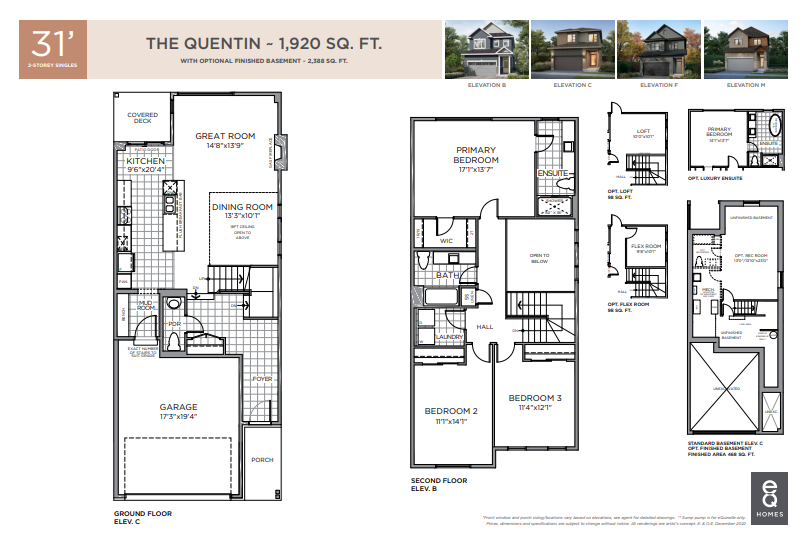 The Quentin Floor Plan of Pathways at Findlay Creek eQ Homes with undefined beds