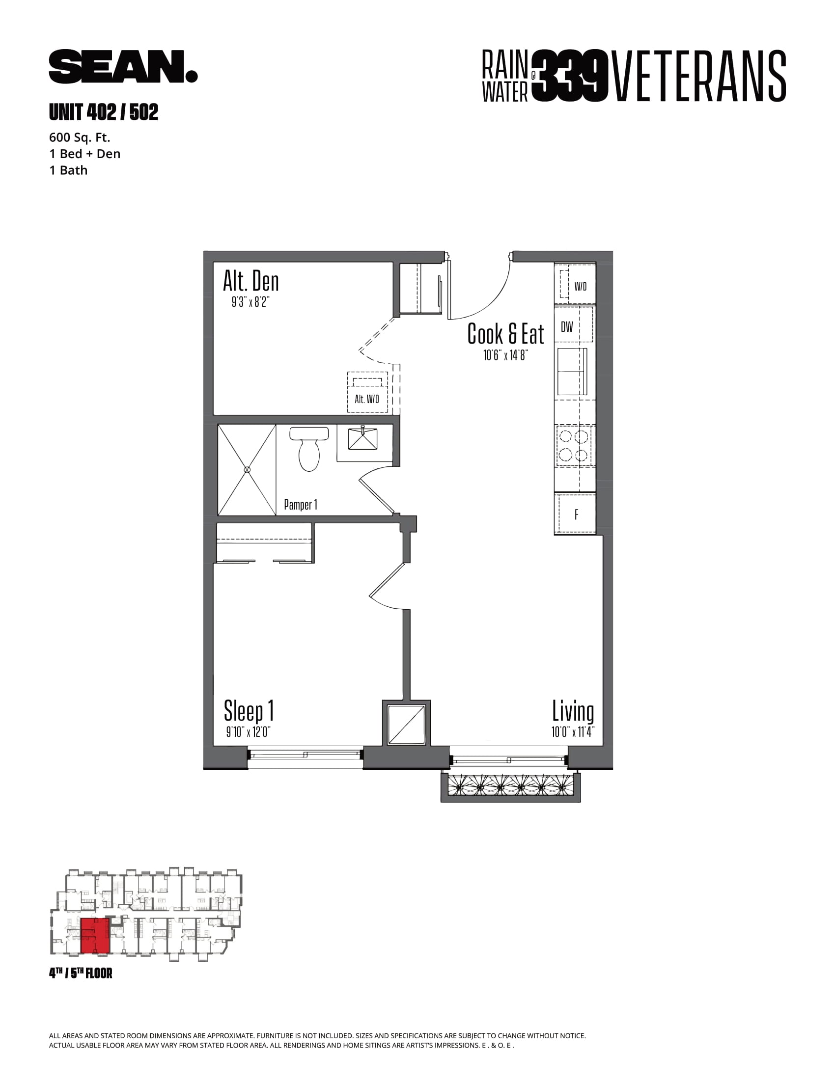  Floor Plan of Rainwater at 339 Veterans with undefined beds