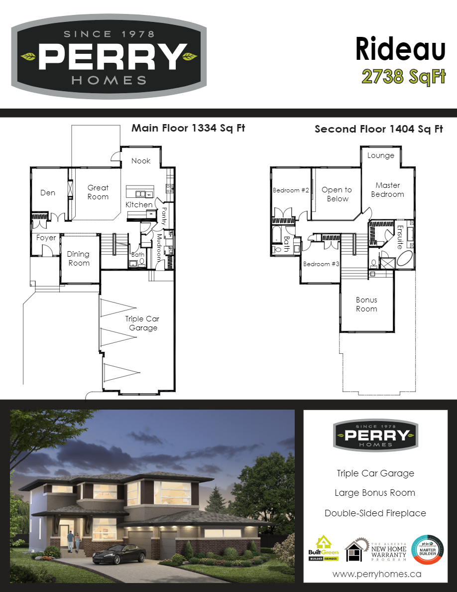 Rideau Floor Plan of Keswick on the River Legacy Homes with undefined beds