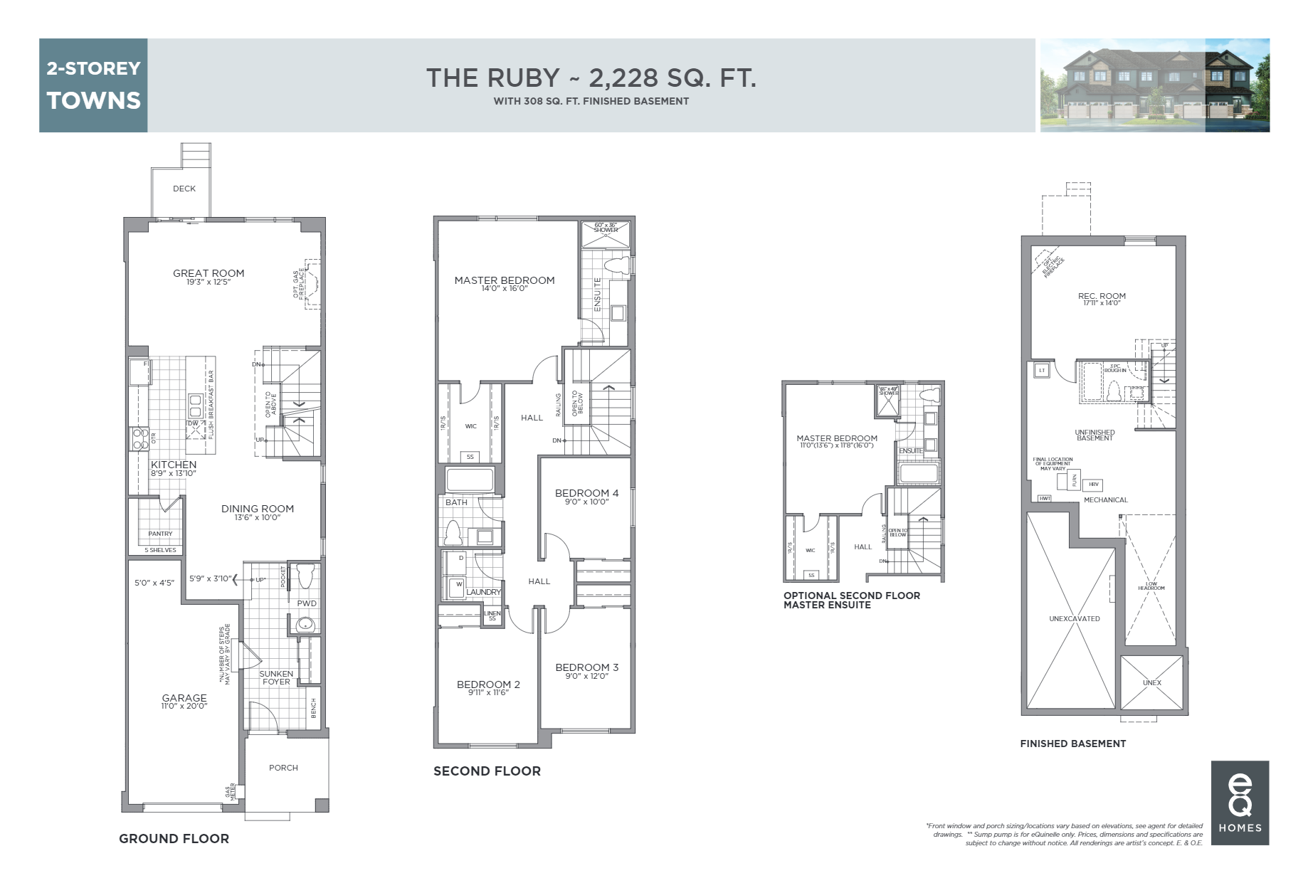 The Ruby Floor Plan of Pathways at Findlay Creek eQ Homes with undefined beds