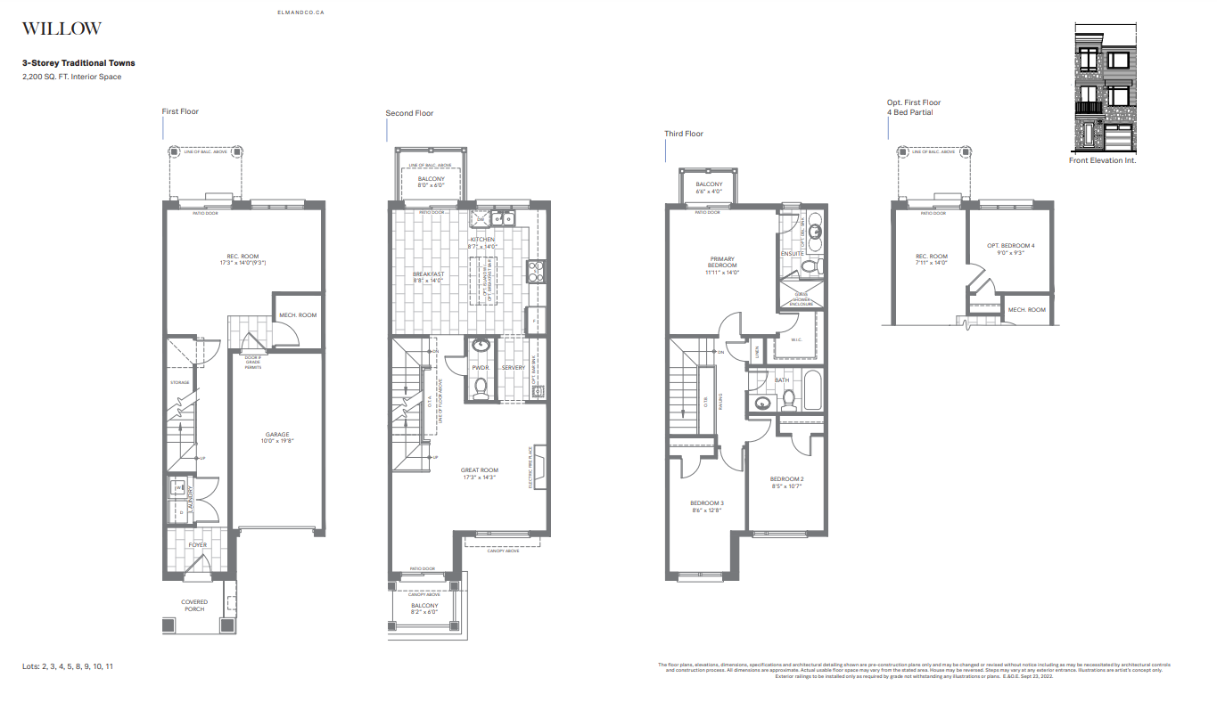 The Willow Interior Floor Plan of Elm & Co. with undefined beds
